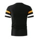 thumbnail image 4 of Playera Elvqul para Hombre Casual Stretch con Estampado de Bloques de Color Manga Corta Negro Cuello Redondo, 4 of 8