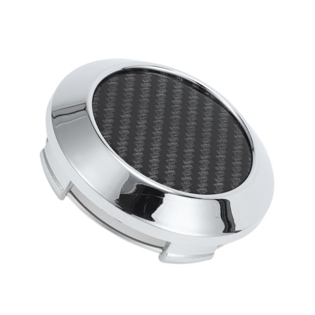 Tapa central de rueda de coche Unique Bargains, patrón de fibra de carbono, 64 mm, 2.52" de diámetro, tono plateado a presión