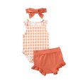 thumbnail image 2 of ITFABS Infants Round Neck Jumpsuit + Soft Touch Short Trousers Bow Hairband Set, 2 of 9