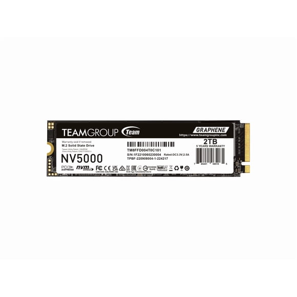 Team Group NV5000 M.2 2280 2TB PCIe 4.0 x4 with NVMe Internal Solid State Drive (SSD) TM8FGM002T0C101