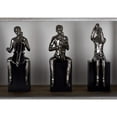 thumbnail image 3 of 5"W, 14"H Silver Porcelain Musician Sculpture with Black Base, by DecMode (4 Count), 3 of 9
