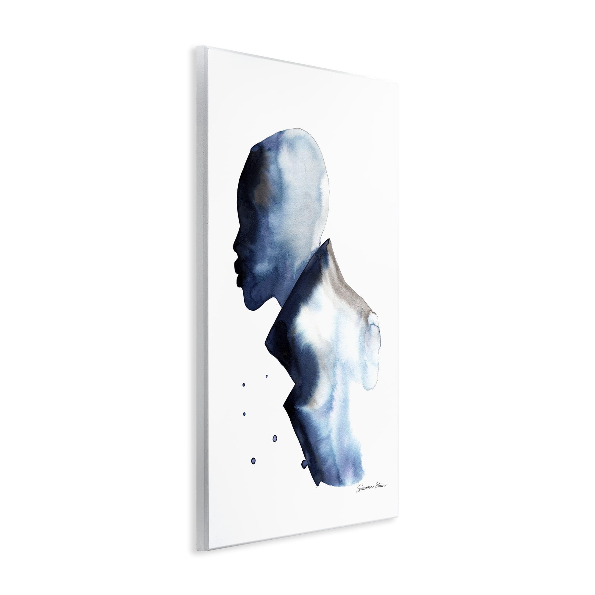 Stupell Industries Feeling Blue Portrait Silhouette Wall Plaque Art, design by Simone Elum
