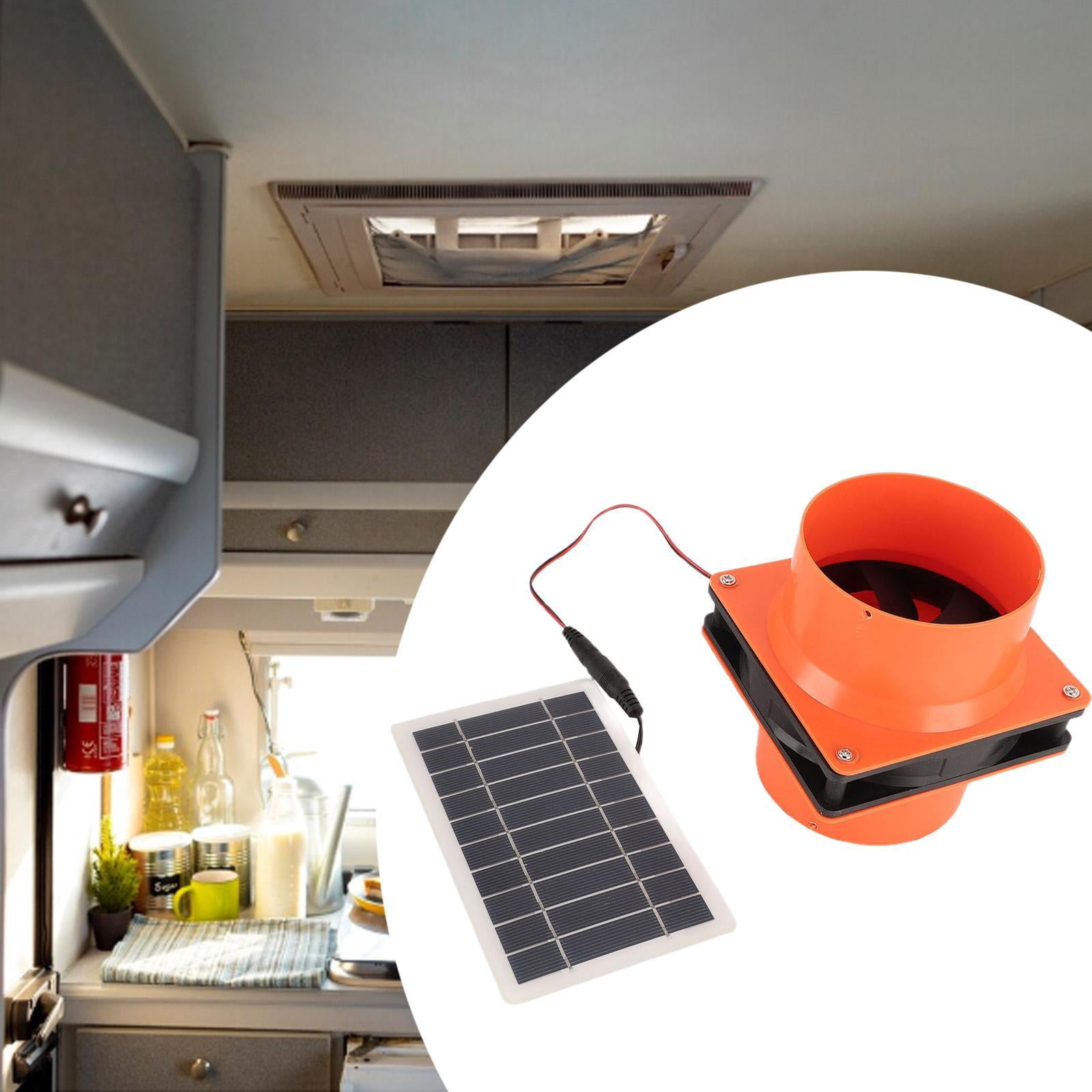 Solar Exhaust Fan Ventilation Kit 12V Silent Operation for Boat Cabin Kitchen Greenhouse Pet House