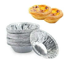SPRING PARK 100Pcs Egg Tart Molds Tiny Pie Tartlets Dessert Mold Pans Tin Puto Cup Bakeware Muffin Cupcake Cake Cookie Mold Baking Tool, Round Resuable Nonstick
