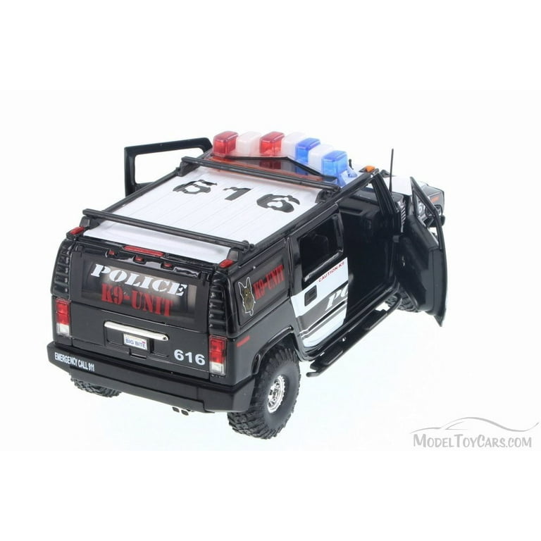 2011 Hummer H2 Police K-9 Unit, Black & White - Jada 50549-K9 - 1/24 Scale  Diecast Model Toy Car (Brand New but NO BOX)