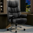 thumbnail image 3 of FASTES Office Desk Chair, Big and Tall Office Chair 400lbs Gaming Chair with Footrest, Ergonomic Executive High-Back Reclining Computer Chairs, Swivel Wheels and Lumbar Support, Black, 3 of 10