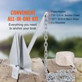 thumbnail image 5 of KFFKFF Galvanized Carbon Steel 13 lb Fluke Anchor Boat with Two Shackles, 5 of 9