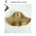 thumbnail image 5 of PULLIMORE Womens Casual Beach Straw Hats Foldable Floppy Wide Brim Summer Cap with Adjustable Strap (Khaki), 5 of 7