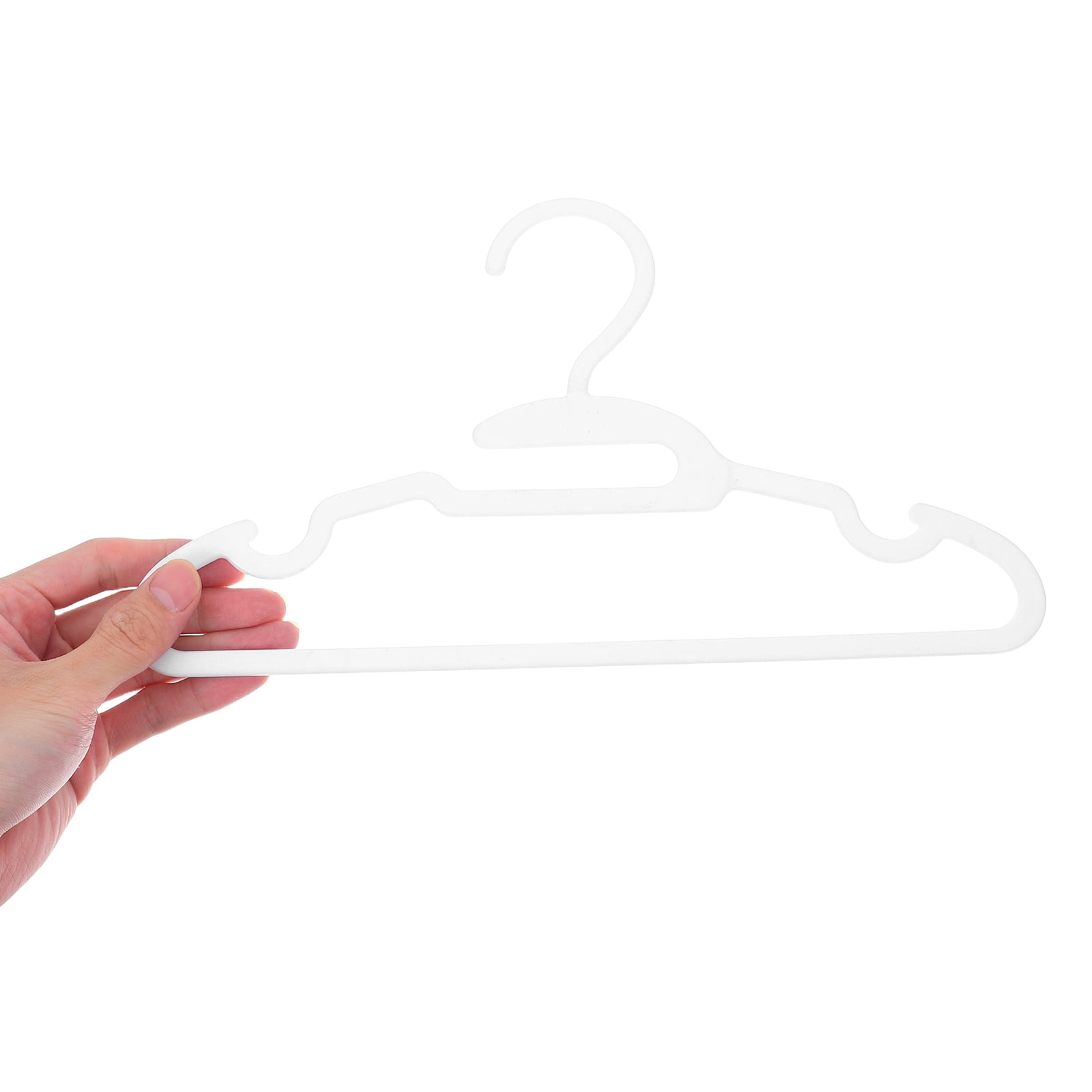 HONMEET Set of 30 White Plastic Clothes Drying Hangers Lightweight Laundry Organizer for Home Use