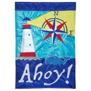 Magnolia Gardens M011318 13 x 18 in. Double Applique Nautical Welcome Polyester Garden Flag