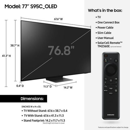 Samsung - 77" Class S95C OLED 4K UHD Smart Tizen TV