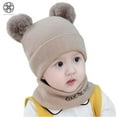 thumbnail image 7 of Luxtrada Newborn Kids Baby Boy Girl Pom Hat Winter Warm Knit Bobble Beanie Cap Scarf Set (Khaki), 7 of 7