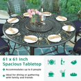 thumbnail image 2 of VIVIJASON 10-Piece High Patio Dining Set, All Weather Cast Aluminum Outdoor Bar Table and Chairs Set, Includes 8 Swivel Bar Stools & 61" Bar Height Dining Table with 24" Lazy Susan, Umbrella Hole, 2 of 7