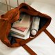thumbnail image 3 of Bolso Mujer Gran Capacidad Bolso Plegable Retro Señoras Niñas Asa Superior Marrón, 3 of 7