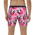 thumbnail image 4 of Picia Panda Heart Valentine Pattern Men's Athletic Long Leg Briefs , Performance Stretch Underwear，Moisture-Wicking, 4 of 7