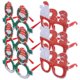 thumbnail image 1 of Christmas Party Glasses Frame 6Pcs Assorted Color Plastic Round Photo Prop For Children Holiday Gathering, 1 of 5