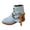 Blue, variant on Women's Vintage Boots Oversized Round Toe Low Block Heel Ankle Short Booties Zipper Versatile Fashion Western Boots for Women