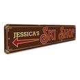 thumbnail image 3 of Ski Shop Arrow Sign, Name Ski Sign, Custom Ski Lodge Decor, Ski Lover Sign, Skiing Aluminum Sign - 4x18 inches, 3 of 4