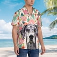 thumbnail image 5 of Great Dane Dog Lovers Florals Hawaiian Shirts For Men, Summer Short-Sleeve Relaxed-Fit Button-Down Shirts X-Large, 5 of 9