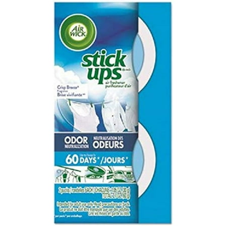 Air Wick, Stick Ups, Car Air Freshener, Crisp Breeze Fragrance, 2 Pack, 1.05 oz Each