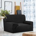 thumbnail image 3 of PiccoCasa Velvet Plush Stretch Sofa Slipcover with Cushion Cover, Black Small, 3 of 6