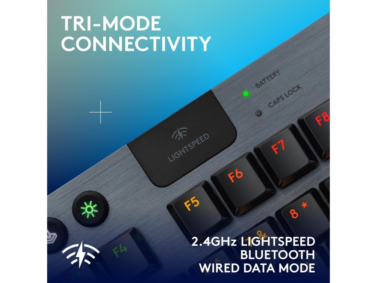 Logitech G915 X LIGHTSPEED TKL Low-Profile Wireless Gaming Keyboard, Double-Shot PBT Keycaps, Fully Programmable Keys, RGB Backlighting, Sleek Aluminum Finishing, GL Red Linear, PC/Mac