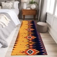 thumbnail image 4 of Runner Rug 2'x6', Ethnic Boho Washable Non-Slip Hallway Runner Rugs, Vintage Abstract Geometric Textured Bedside Rugs Floor Mats Carpet Runners for Kitchen Bathroom Laundry Room, 4 of 8