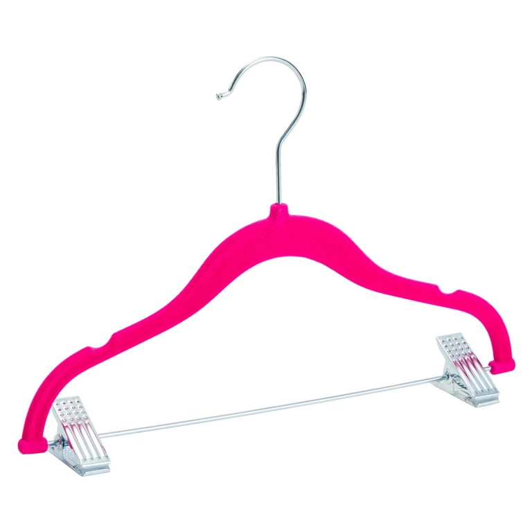 IEOKE Baby Velvet Hangers with Clips, 20 Pack Kids Hangers Non Slip Pants