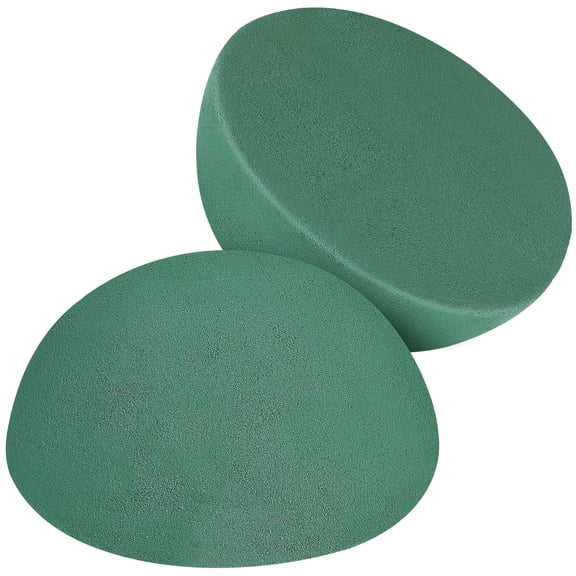 OULII 2Pcs Green Half Sphere Floral Foam for Florist Table and Event Use