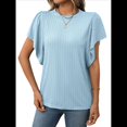 thumbnail image 1 of Camisas Formales Informales de Negocios para Mujer, Camisas de Verano, Mangas , Cuello Redondo, Mangas de Hoja de , Trajes 2025 Azul M, 1 of 9