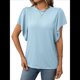 thumbnail image 1 of Camisas Formales Informales de Negocios para Mujer, Camisas de Verano, Mangas , Cuello Redondo, Mangas de Hoja de , Trajes 2025 Azul XL, 1 of 9