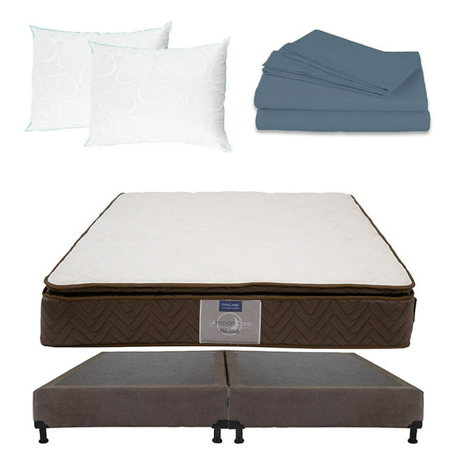 Colchón King Size Restonic Nautilus con Box y Sábanas y 2 Almohadas de Osos