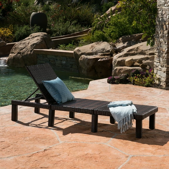 Chaise Lounge For Outdoor - Iron Frame Multi-brown Enjoyment And Adjustable Back No Cushion