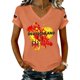 thumbnail image 1 of Women's Germany Football Graphic T-Shirt, V-Neck Casual Letter Print T-Shirt, Fashion Short Sleeve Graphic Tee, Summer Daily Lightweight Tops for Soccer Tournament 2026 Saffron Size: M, 1 of 4