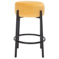 thumbnail image 4 of SAFAVIEH Couture Paisleigh Round Backless Counter Stool, Mustard/Black, 4 of 10