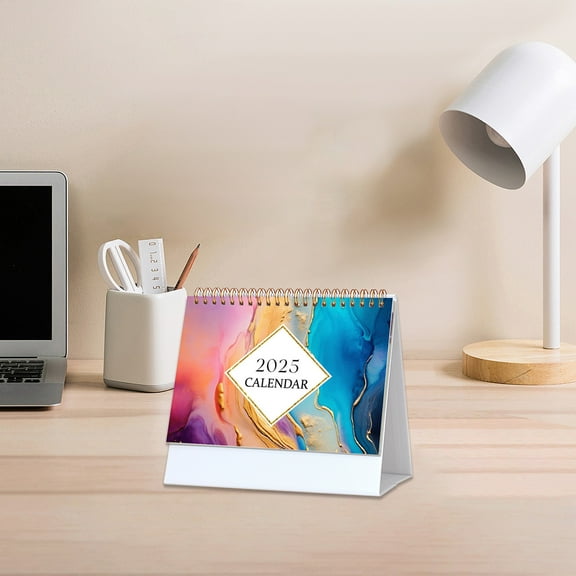 Allowith Desk Calendar 2025-2026, Monthly Desktop Calendar, Standing Flip Calendar with Thick Paper, Academic Year Standing Desk Calendar