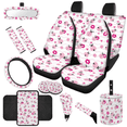 thumbnail image 2 of HUIACONG Ladybug Floral Pattern Car Interior Accessory Kit, with Car Seat Belt Cover Car Cup Holder Coasters Car Seat Belt Protector Car Cup Coasters, 2 of 8