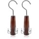 thumbnail image 3 of unique Natural Wooden Belt Hanger 2 Pack, Smooth Finish Solid Wood Belt Racks with 360 Swivel Hook, Space S, 3 of 4