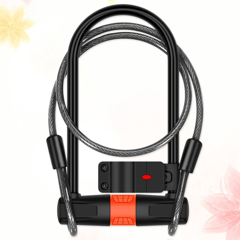 PartyKindom 1Set Mountain Bike Accessories Anti Theft Chain Lock with High Strength Steel Cable Black