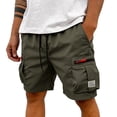 thumbnail image 2 of Cargo Shorts for Men Drawstring Multi Pockets Wide Leg Work Shorts Stretch Ripstop Outdoor Travel Camp Hiking Short with Multi Pockets Dark Green 3XL, 2 of 7