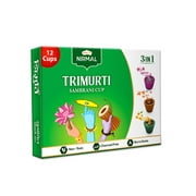 Shubhkart 3 in 1 Trimurti Premium Sambrani Dhoop Cup for Puja, Assorted (12 Cups)