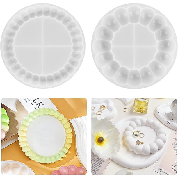 Paquete de 2 moldes de silicona posavasos moldes de resina epoxi de burbujas posavasos bandeja de silicona de resina molde de posavasos molde de hormigón redondo de bricolaje molde