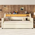 thumbnail image 2 of Twin size white daybed with trundle and charging station with 2 USB ports and 2 outlets for easy charging in the bedroom, 2 of 2