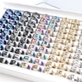 thumbnail image 2 of Anillos de acero inoxidable para hombres y mujeres, joyería de moda, estilo mixto, rayas huecas, Punk, pinchos, regalo de fiesta, venta al por mayor, 10, 20 piezas por lote, 2 of 4