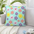 thumbnail image 6 of ZICANCN Daisy Floral Pattern Decorative Throw Pillow Covers, Bed Couch Sofa Decorative Knit Pillow Covers for Living Room Farmhouse, 18"x18", 6 of 8