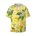 thumbnail image 5 of Picia Lemon Men's Linen Shirts Short Sleeve Cuban Beach Shirts Casual Shirts Button Down Shirt for Men Beach Summer Wedding Shirt-Large, 5 of 7