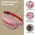thumbnail image 5 of Fanny Pack Red Christmas Reindeer Pattern Waist Pack Bag,Running Cross Bag,Waterproof Large Fanny Packs for Women Men for Travel Running Hiking Cycling, 5 of 6