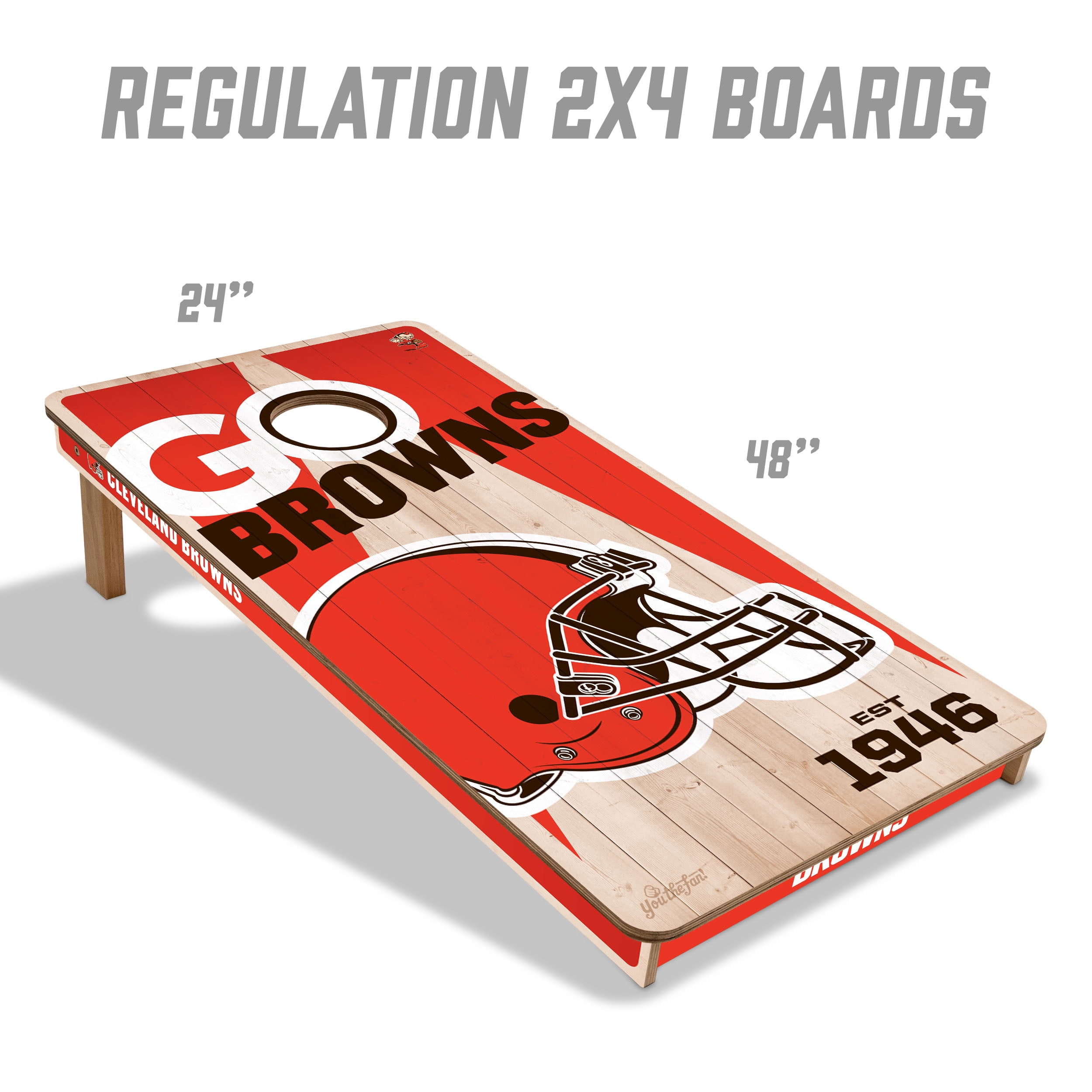 YouTheFan NFL Cleveland Browns 2' x 4' Cornhole Game