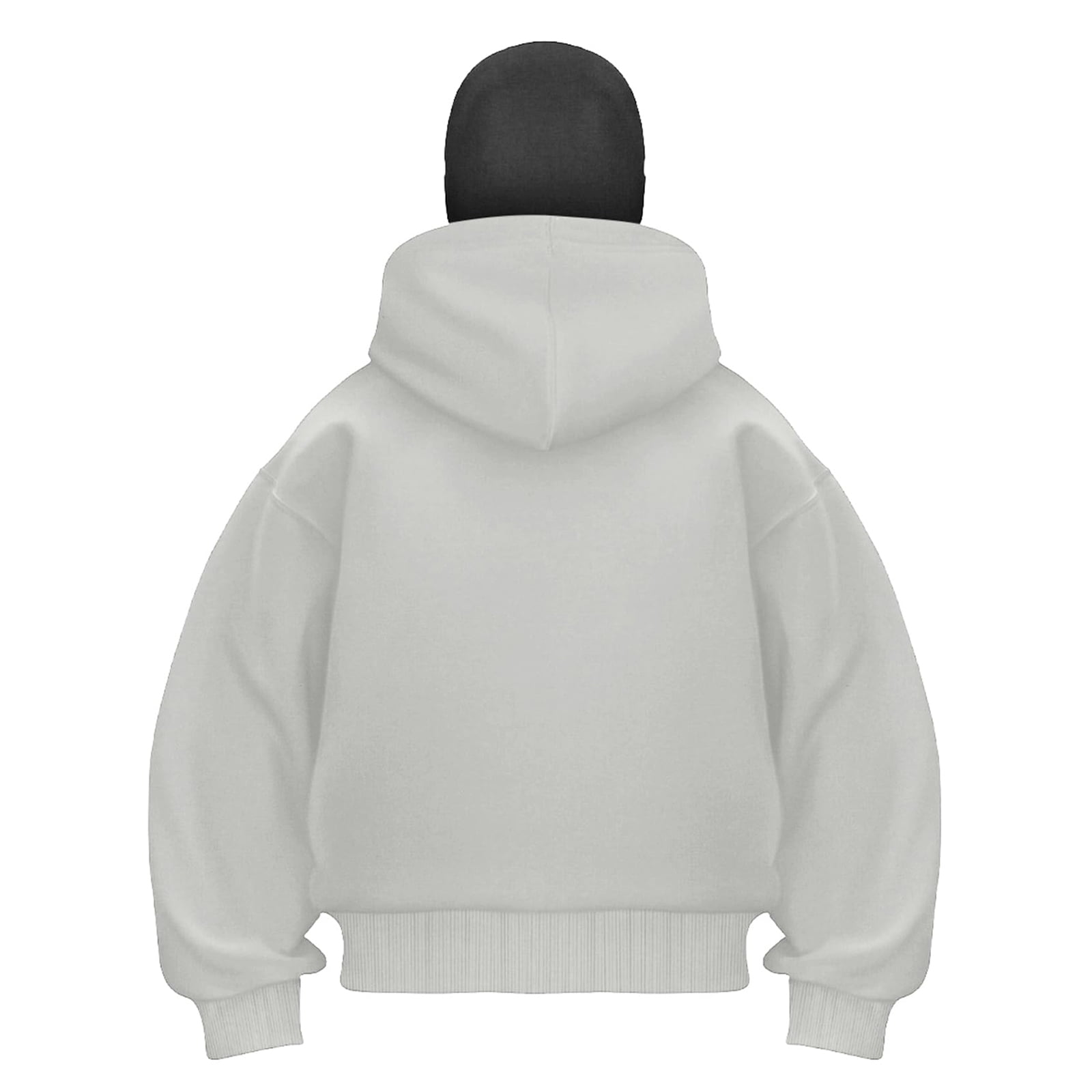 Hogleaql Ski Mask Hoodie for Men Unisex Full Zip Up Jacket Windproof Long Sleeve Double Zipper Hoodie
