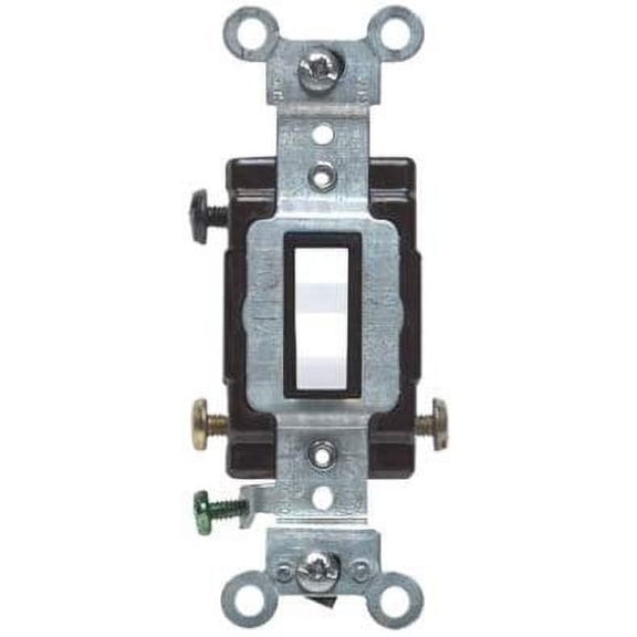 Leviton S02-CS315-2WS White Commercial Grade 3-Way AC Quiet Switch Toggle